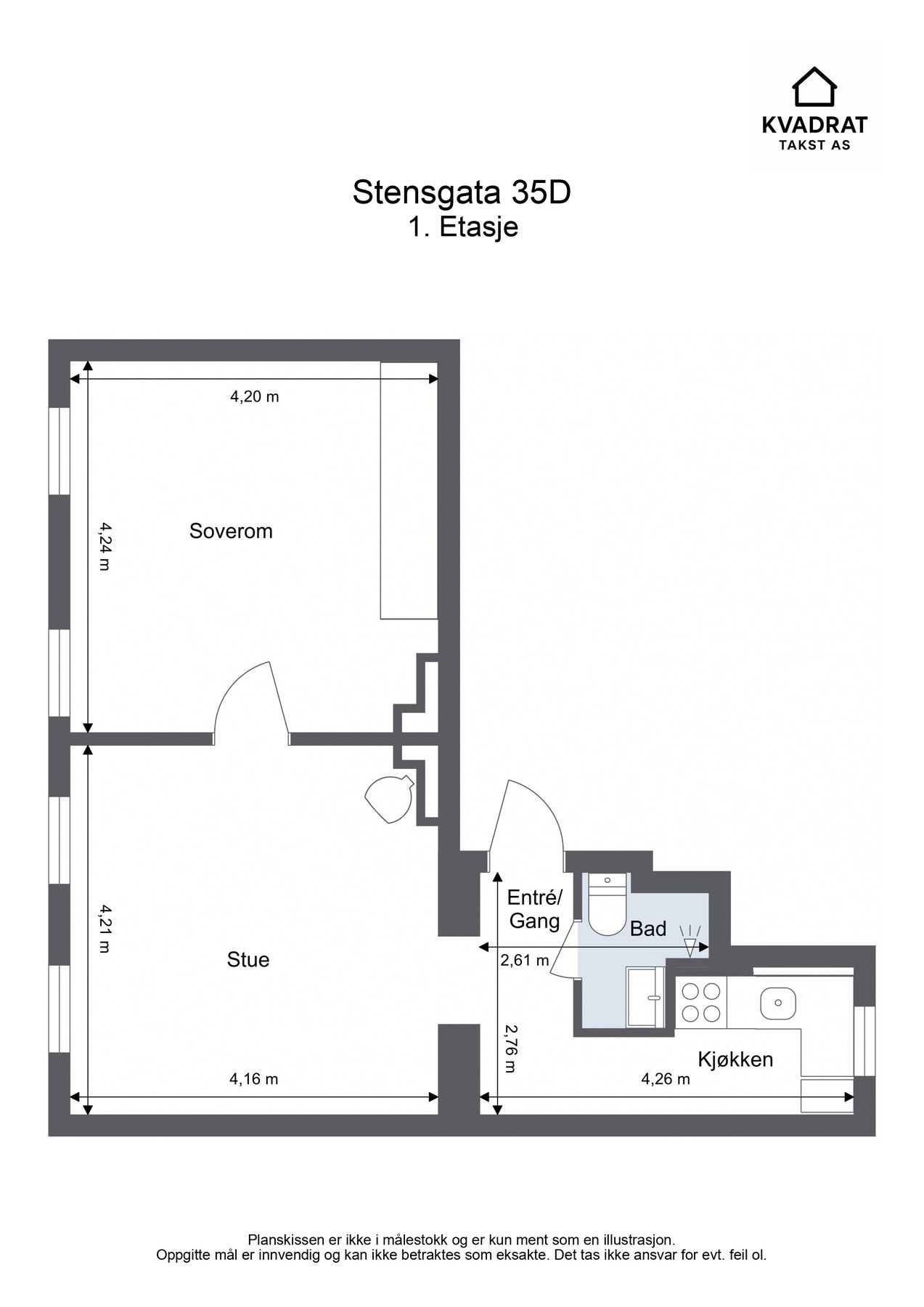 Plantegning - Stensgata 35D Galleribilde