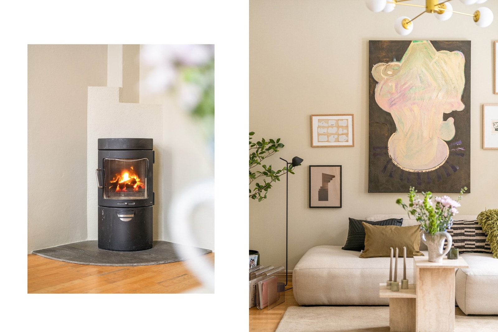 Flott peisovn med glassdør som gir både varme og stemning på kjølige kvelder. Galleribilde