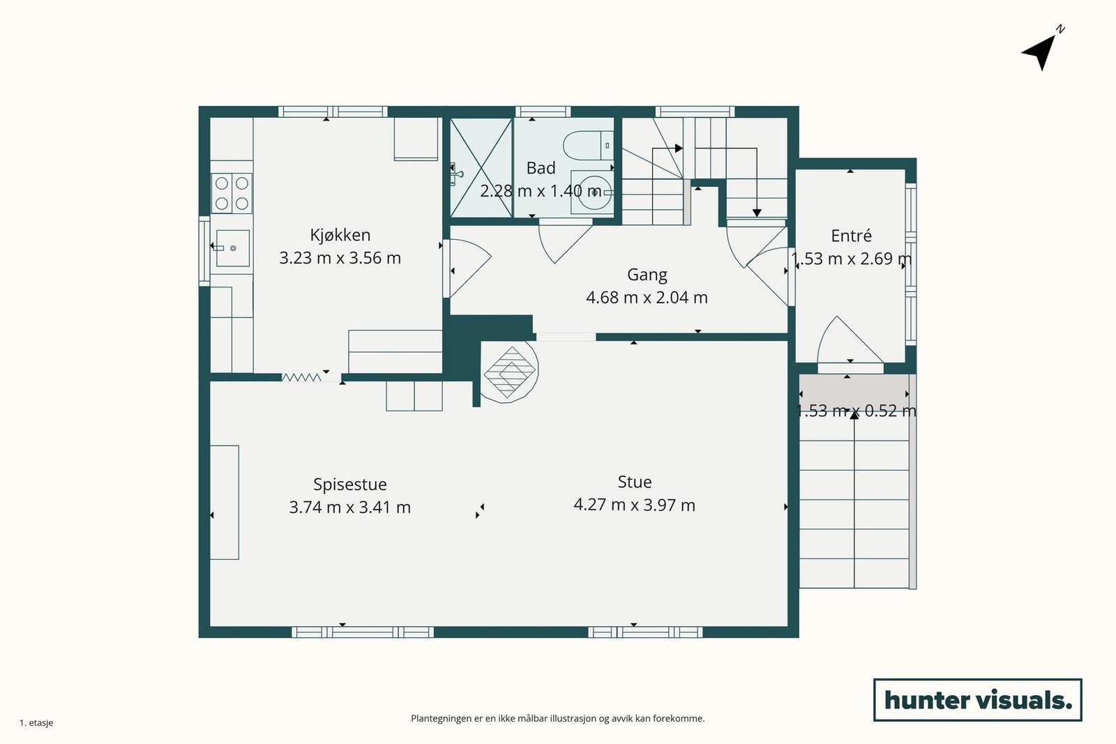 Planskisse førsteetasje Galleribilde