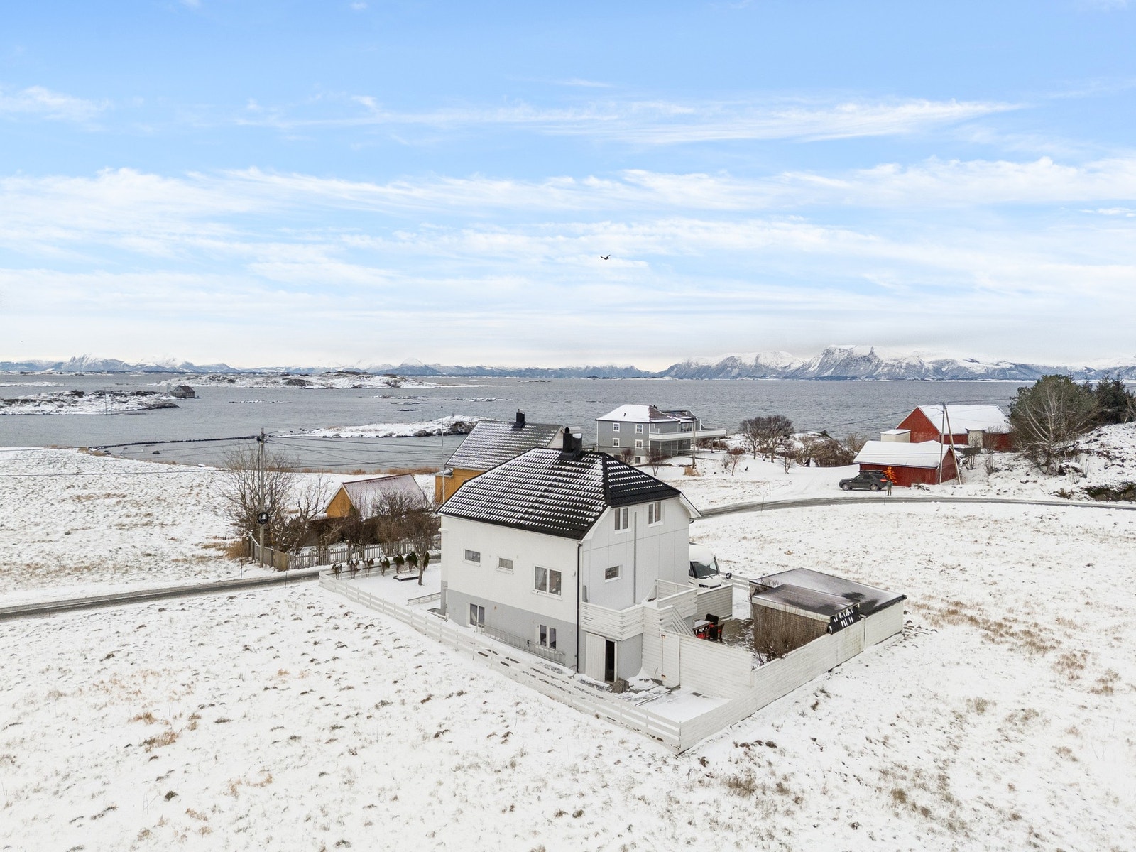 Dronebilde av området Galleribilde
