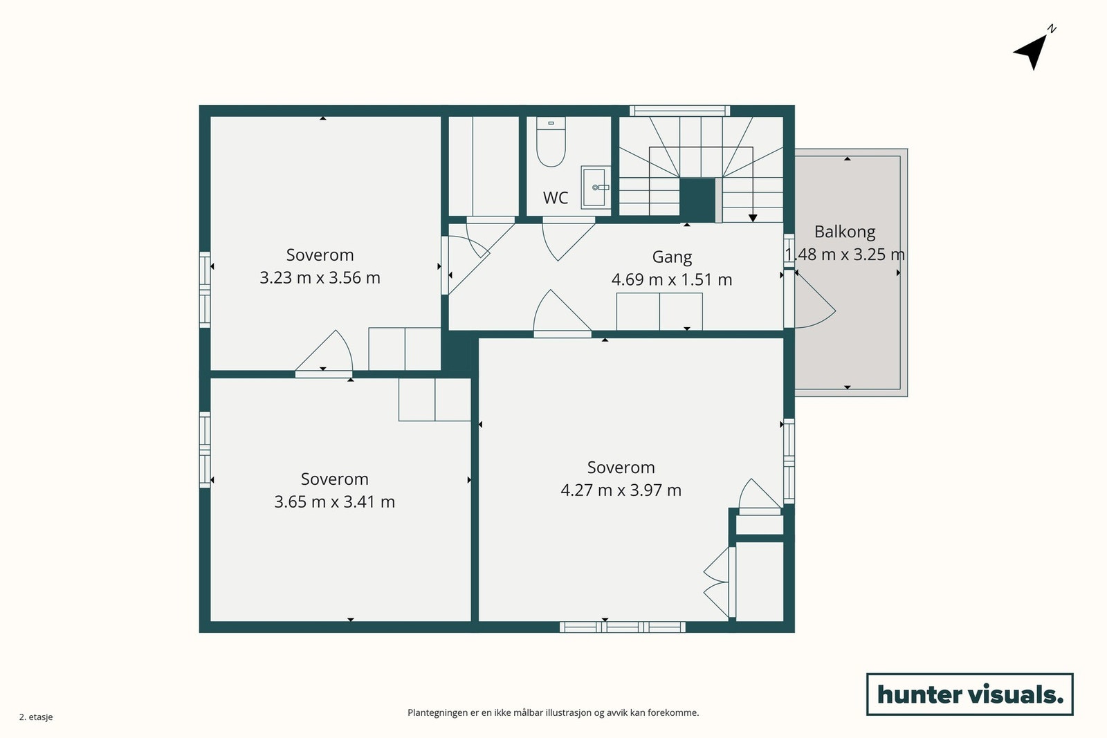 Planskisse andre etasje Galleribilde