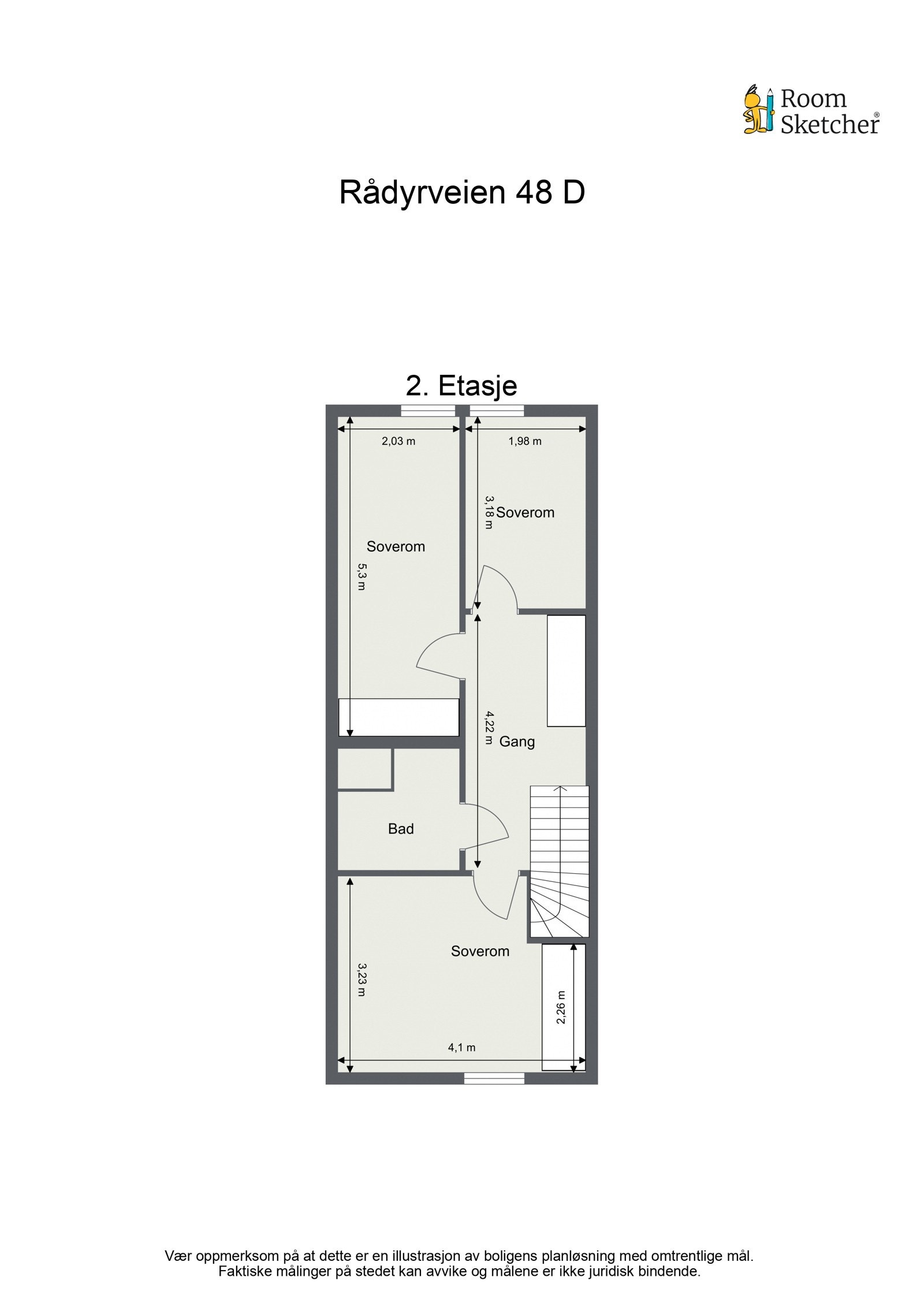 Plantegning andre etasje. Galleribilde
