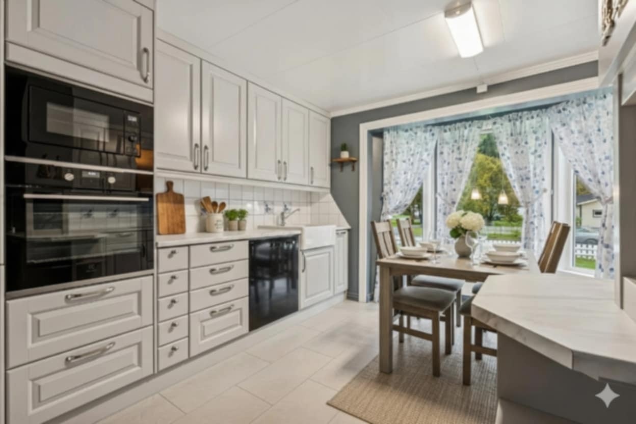 Illustrert bilde av kjøkken Galleribilde