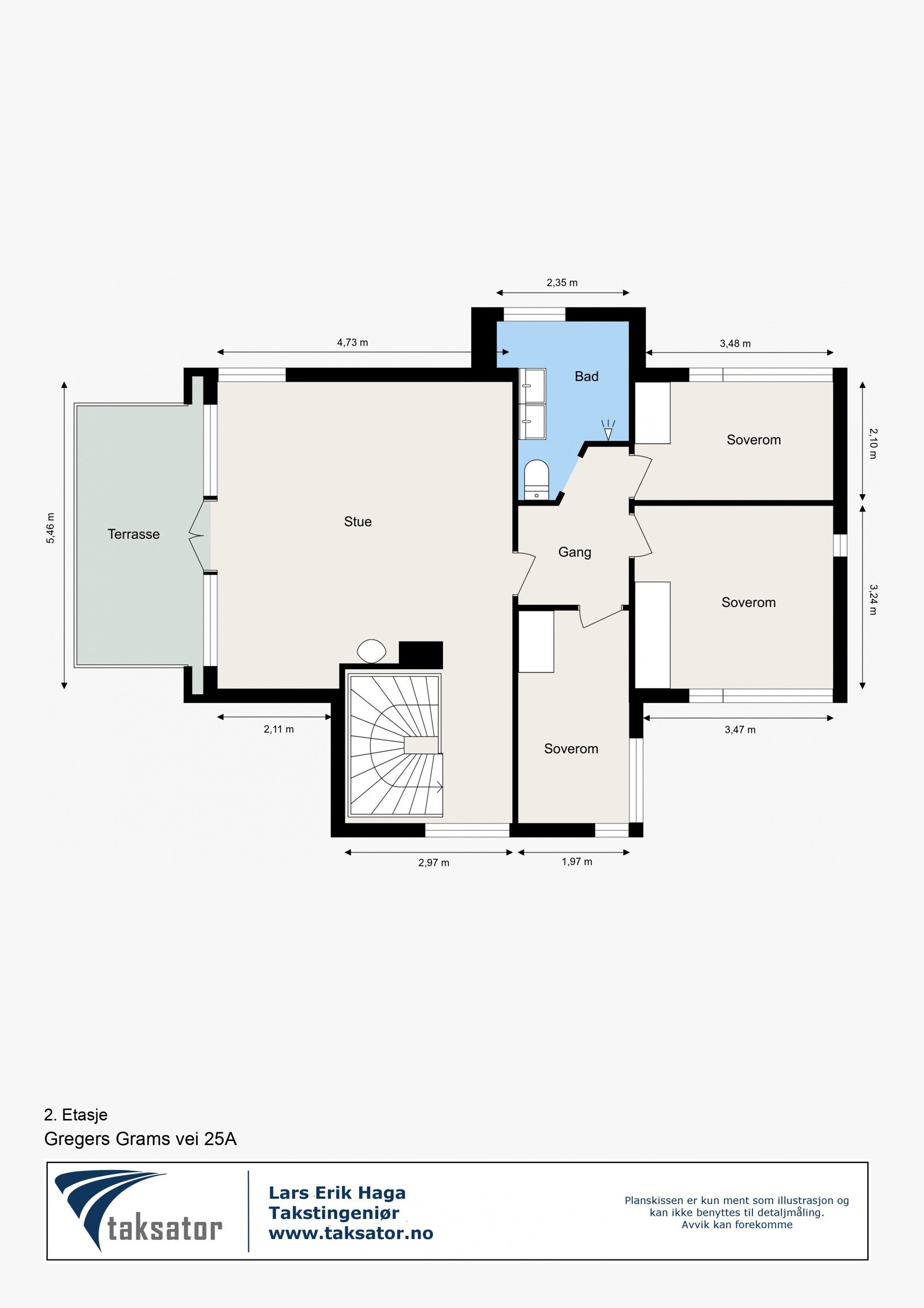 Plantegning av 2. etasje. Galleribilde