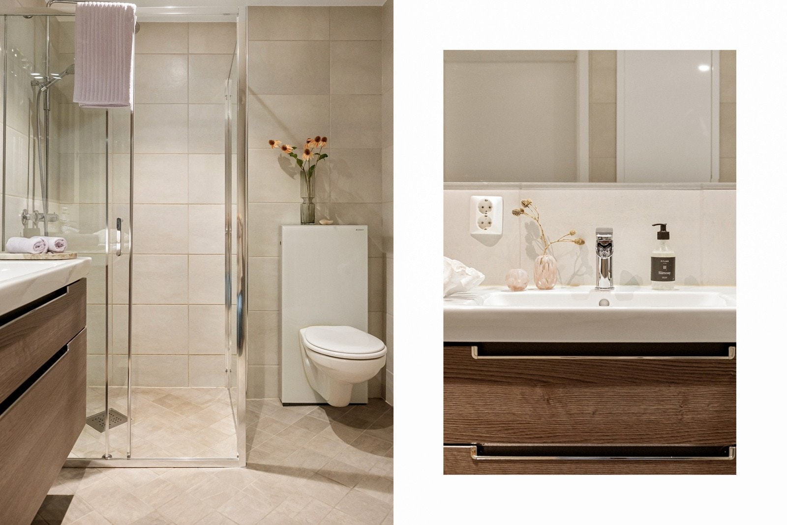 Det er vannbåren varme i gulv på bad. Galleribilde