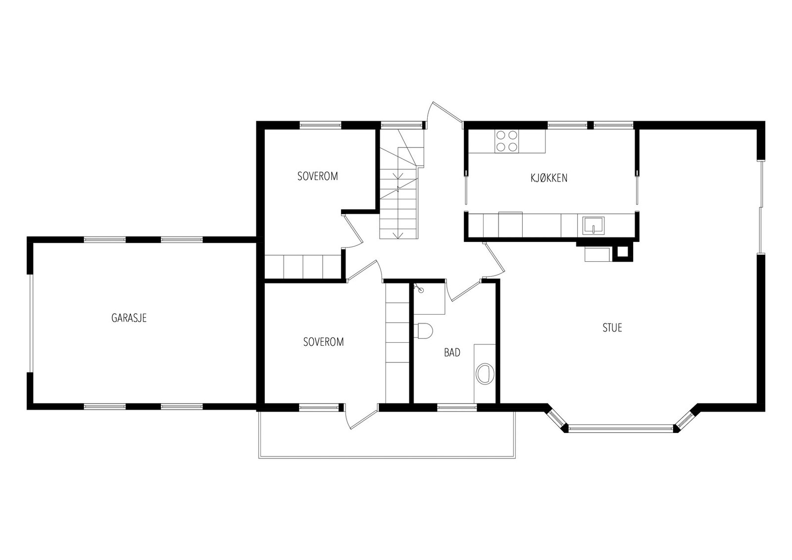 Plantegning 1. etasje Galleribilde