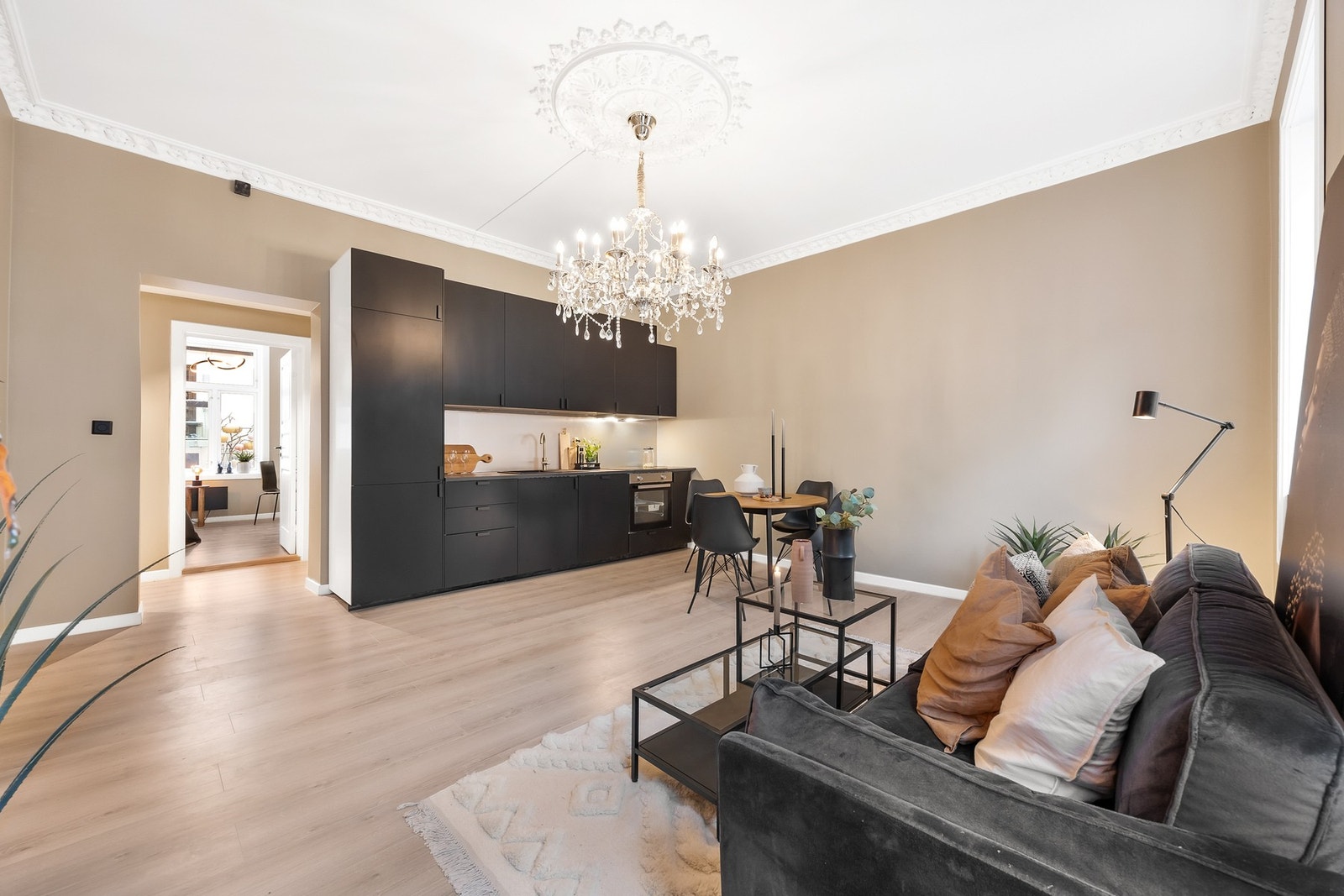 Åpen stue- og kjøkkenløsning Galleribilde