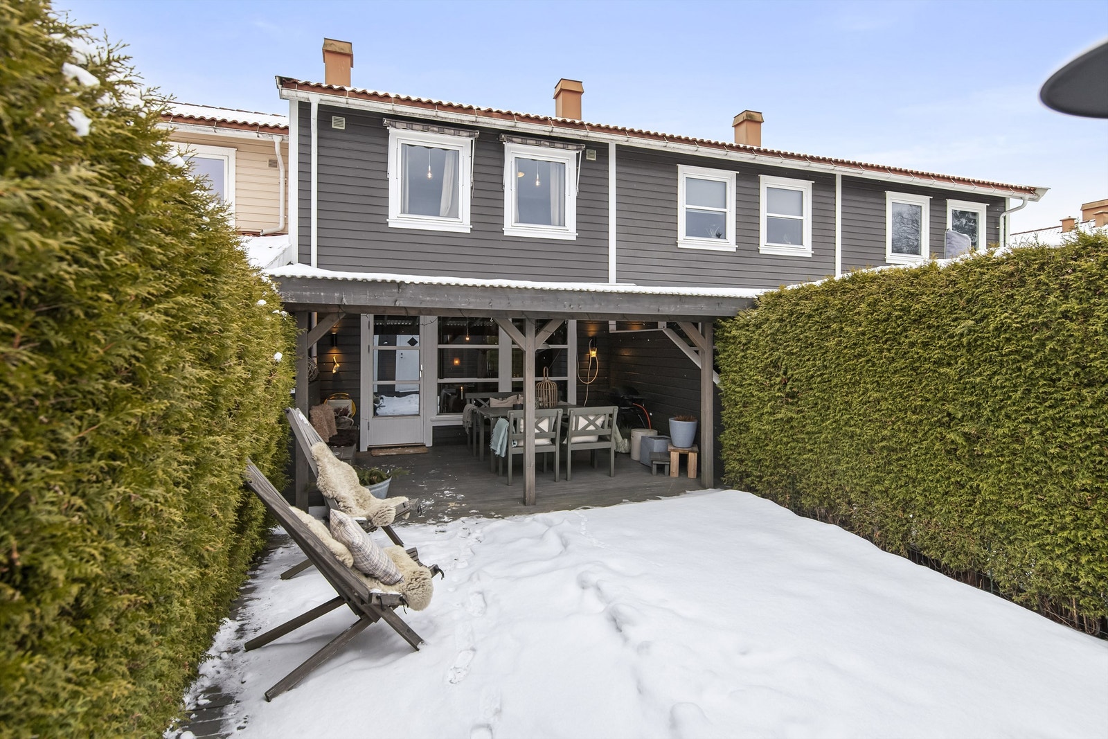 Tett hekk mot naboene skjermer mot innsyn Galleribilde