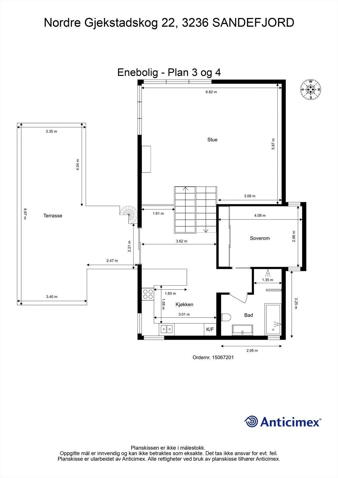 Plantegning plan 3 og 4 Galleribilde