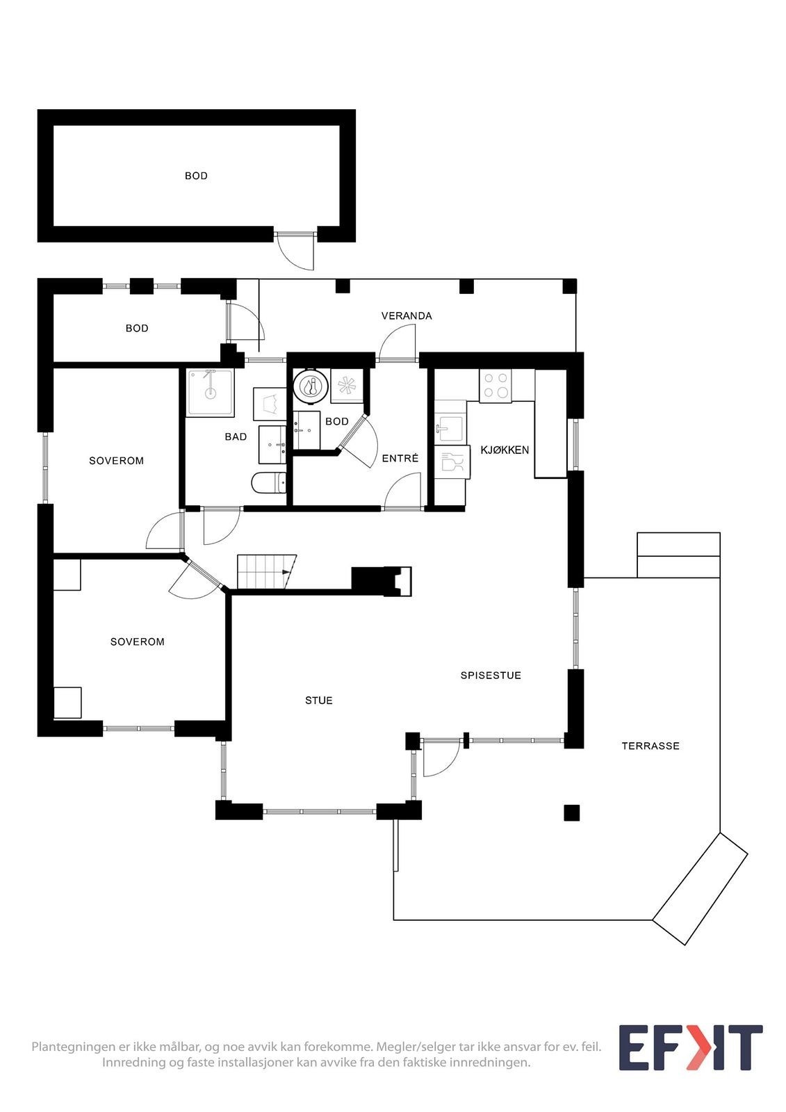 Planløsning 1. etasje. Galleribilde