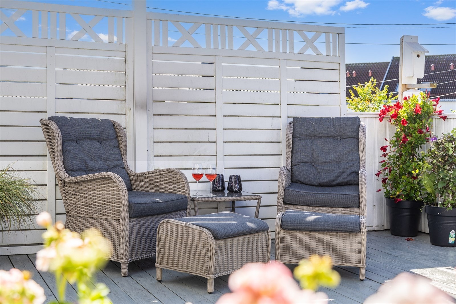 Uteområdet byr på flere koselige soner. Galleribilde