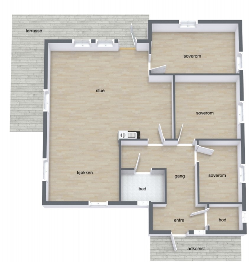 Plantegning 1. etasje Galleribilde