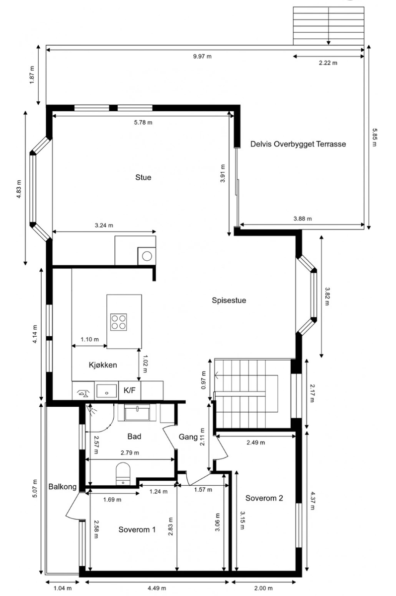 Plantegning for 1. etasje Galleribilde