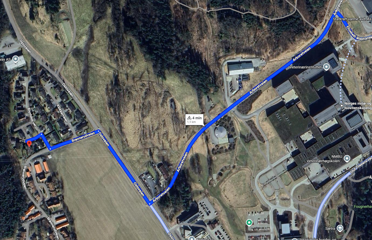 Kun 4 min til NMBU med sykkel Galleribilde