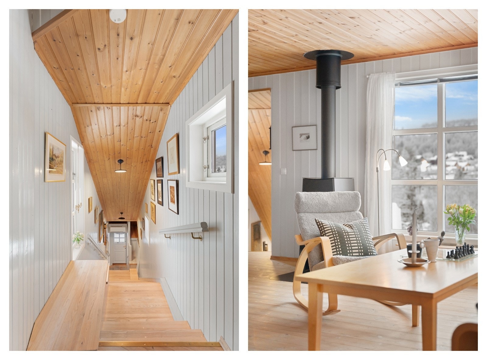 Lysinnslippet bidrar til å gjøre dette til en meget lys bolig - 22 trappetrinn skiller første og andre etasjen. Galleribilde