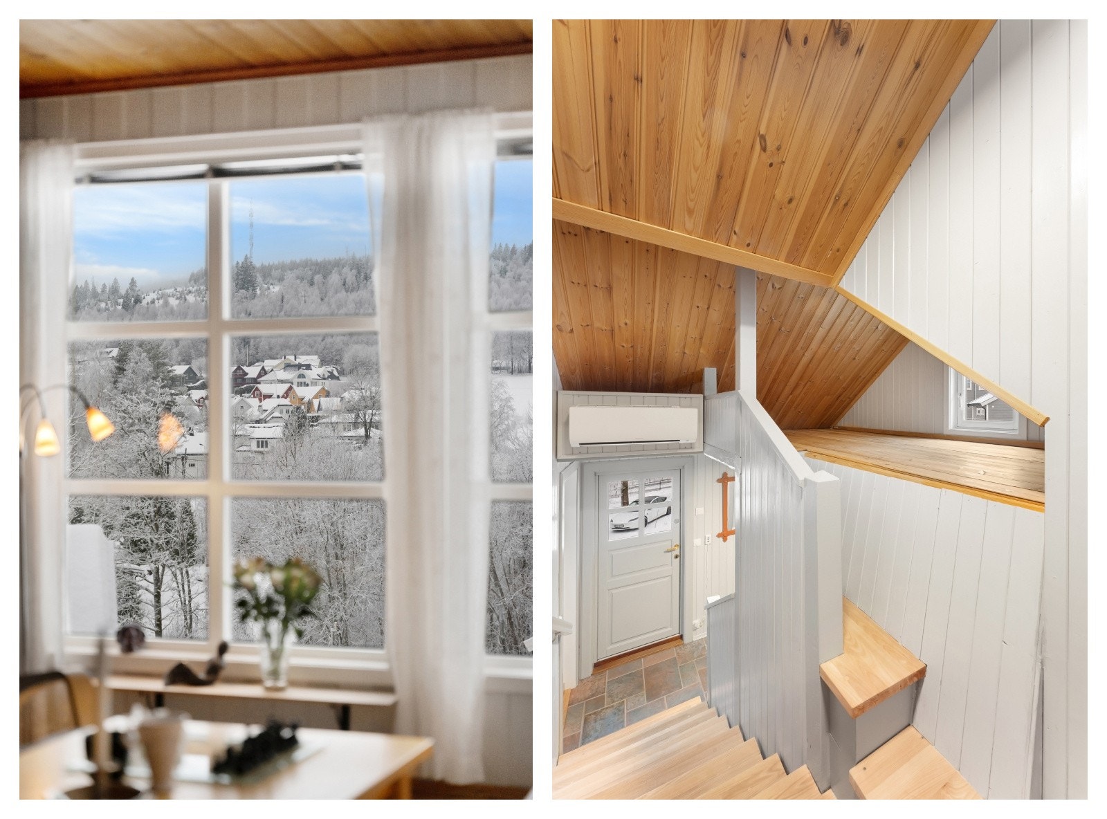 Halveis i trappen finner du godt med oppbevaring på begge sider av trappen. Det er flere råloft i boligen. Galleribilde