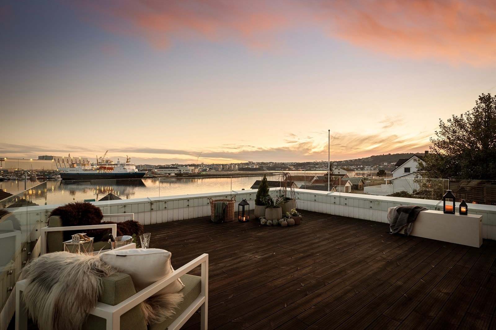 Takterrassen er på 40 kvm. Galleribilde