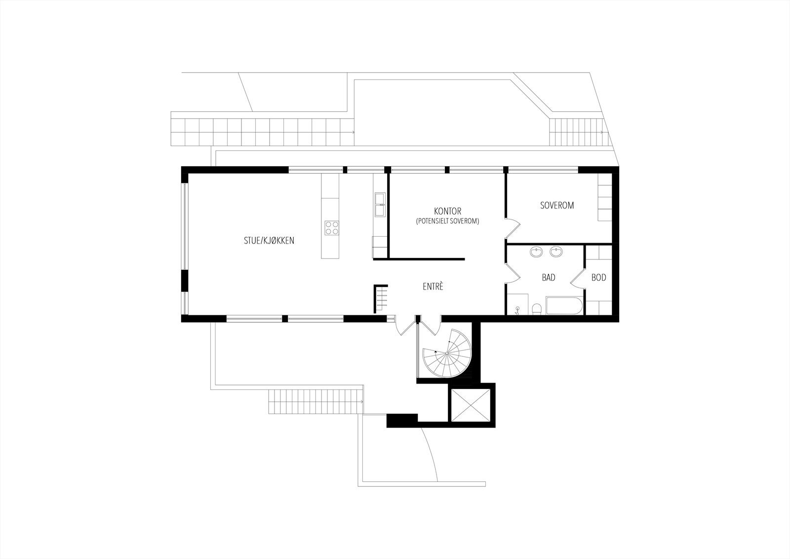 Plantegning 1.etg Galleribilde