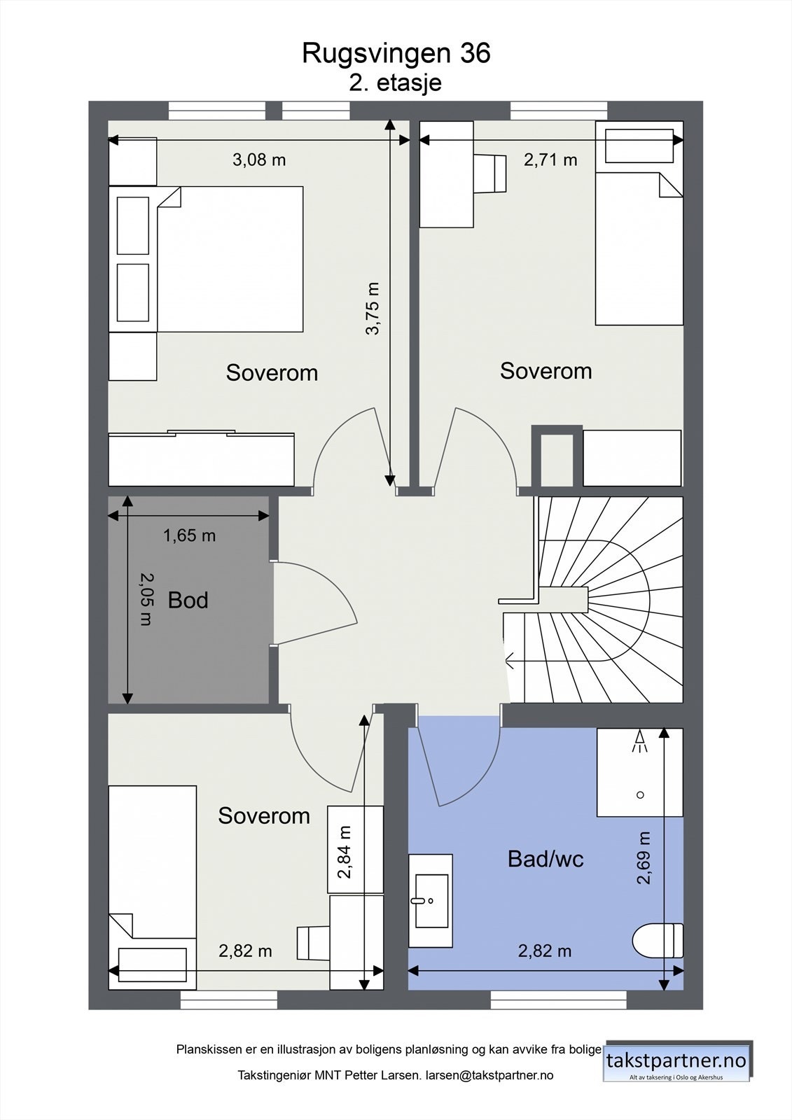Plantegning Rugsvingen 36 - 2. etasje Galleribilde