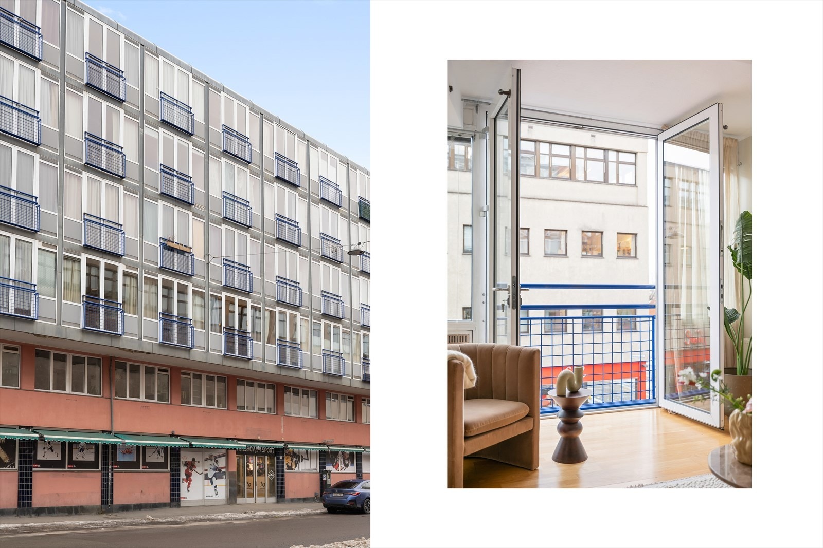 Styret informerte 29.01.2026 om planlagt rehabilitering av fasade, tak og vinterhager, trolig med fjerning av franske balkonger og dobling av felleskostnadene. Galleribilde