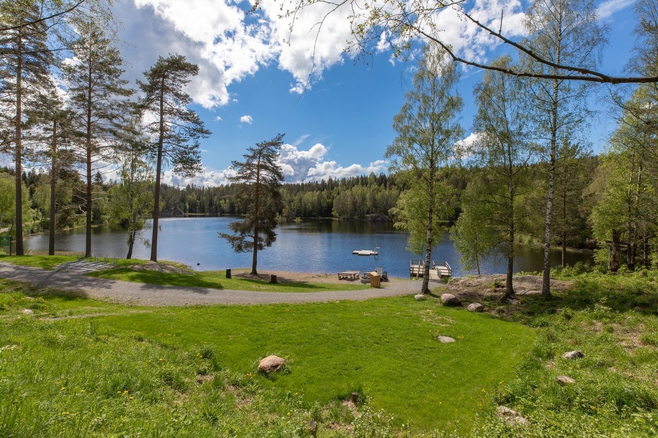 Populære Åmotdammen en liten gåtur fra leiligheten. Galleribilde