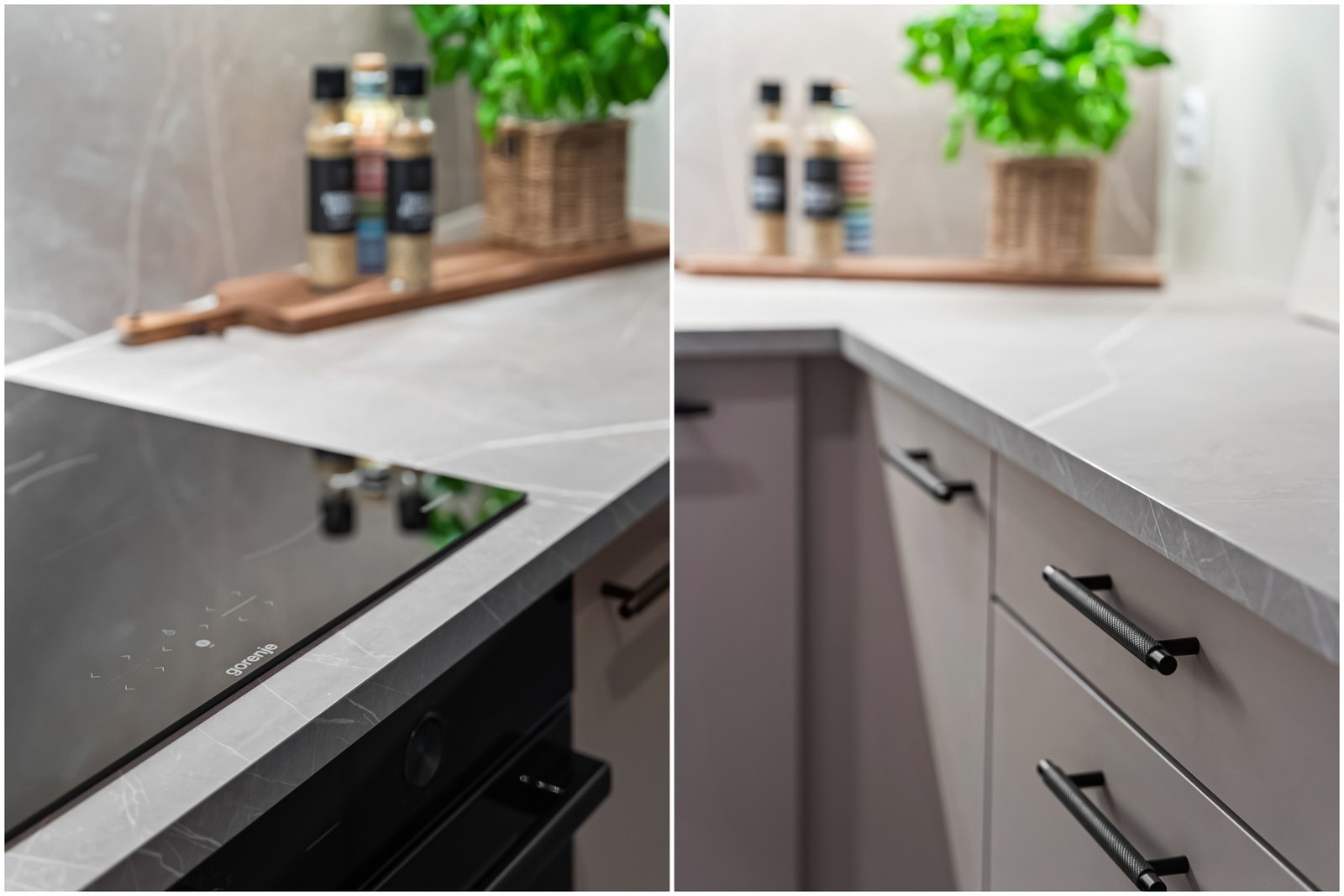 De integrerte hvitevarene er fra Gorenje. Oppvaskmaskin er fra electrolux. Det er installert automatisk lekkasjestopper til oppvaskmaskinen og komfyrvakt til platetoppen. Galleribilde