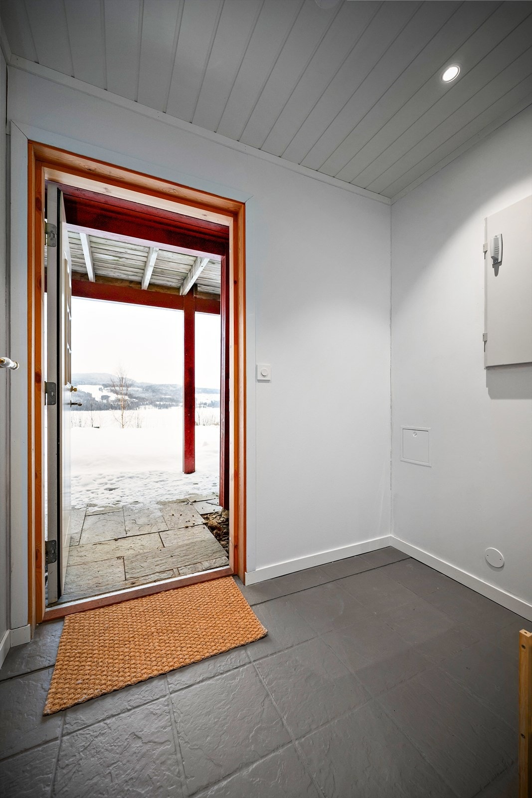 Inngang direkte til kjeller fra hagen. Galleribilde