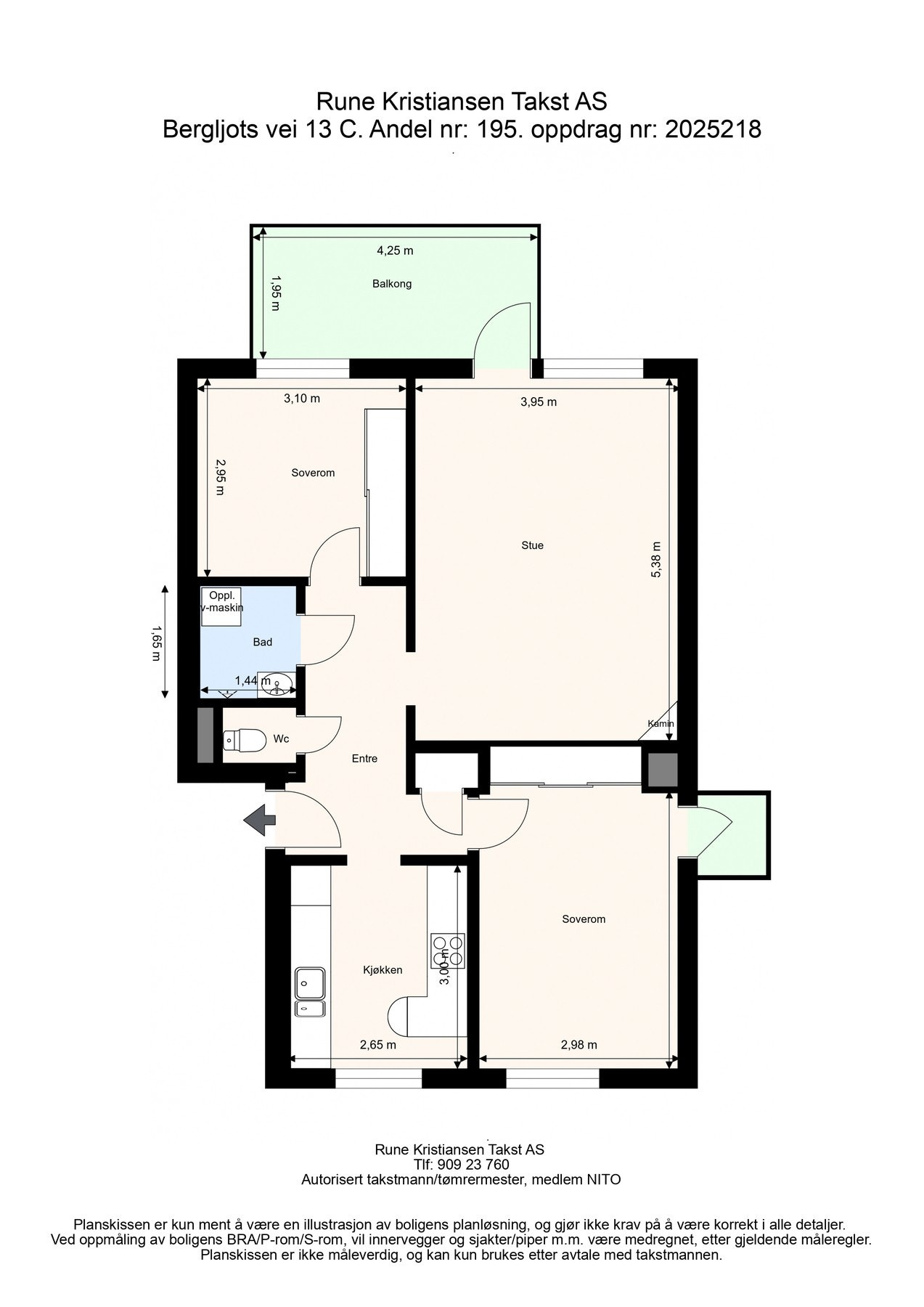 Plantegning - Mulighet for å flytte kjøkken i soverom tilknyttet stue om du ønsker å etablere åpen kjøkken- og stueløsning. Galleribilde