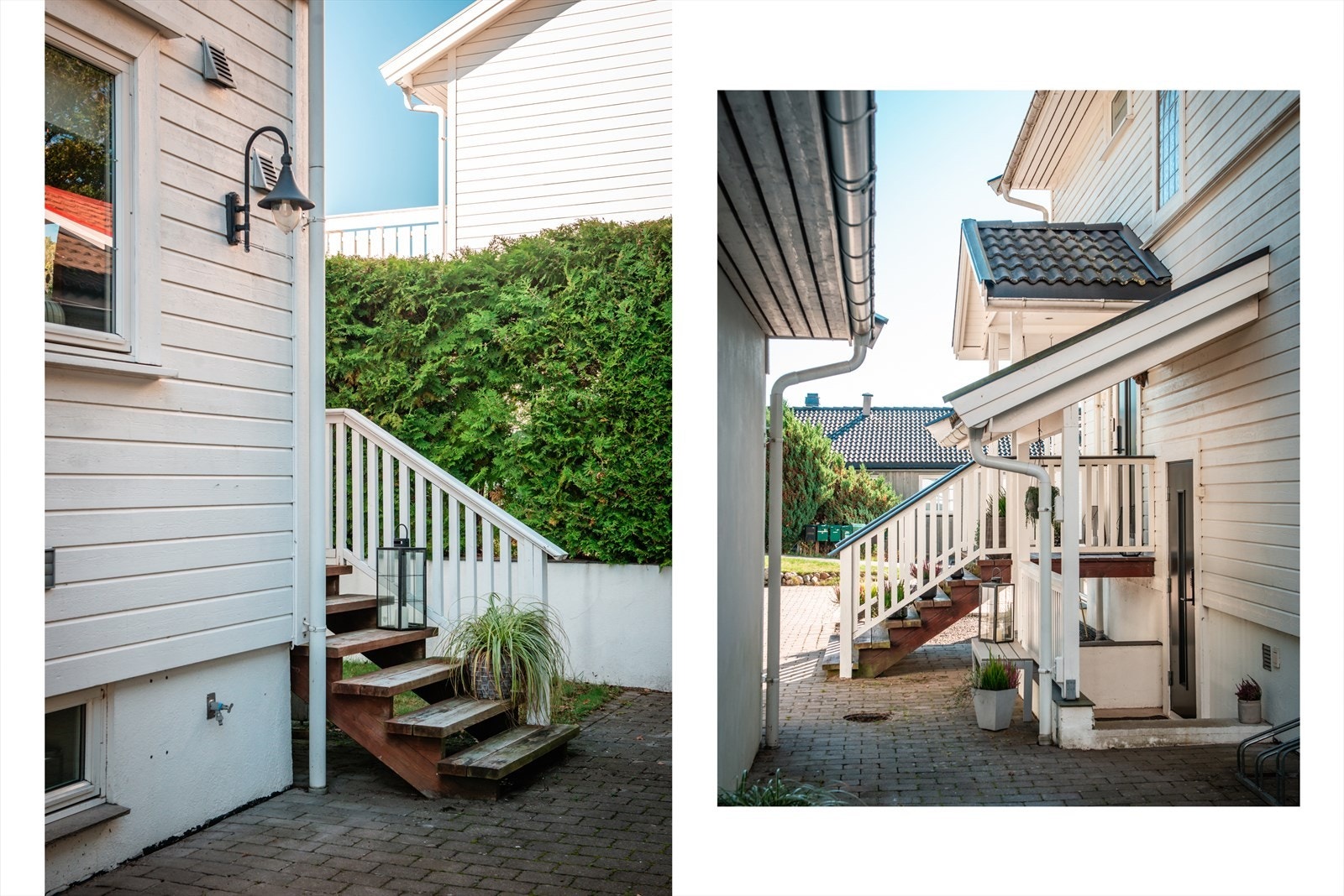 Det er hovedinngangsdør, inngang til underetasjen og en til vaskerommet, i tillegg til 2 verandainnganger. Galleribilde