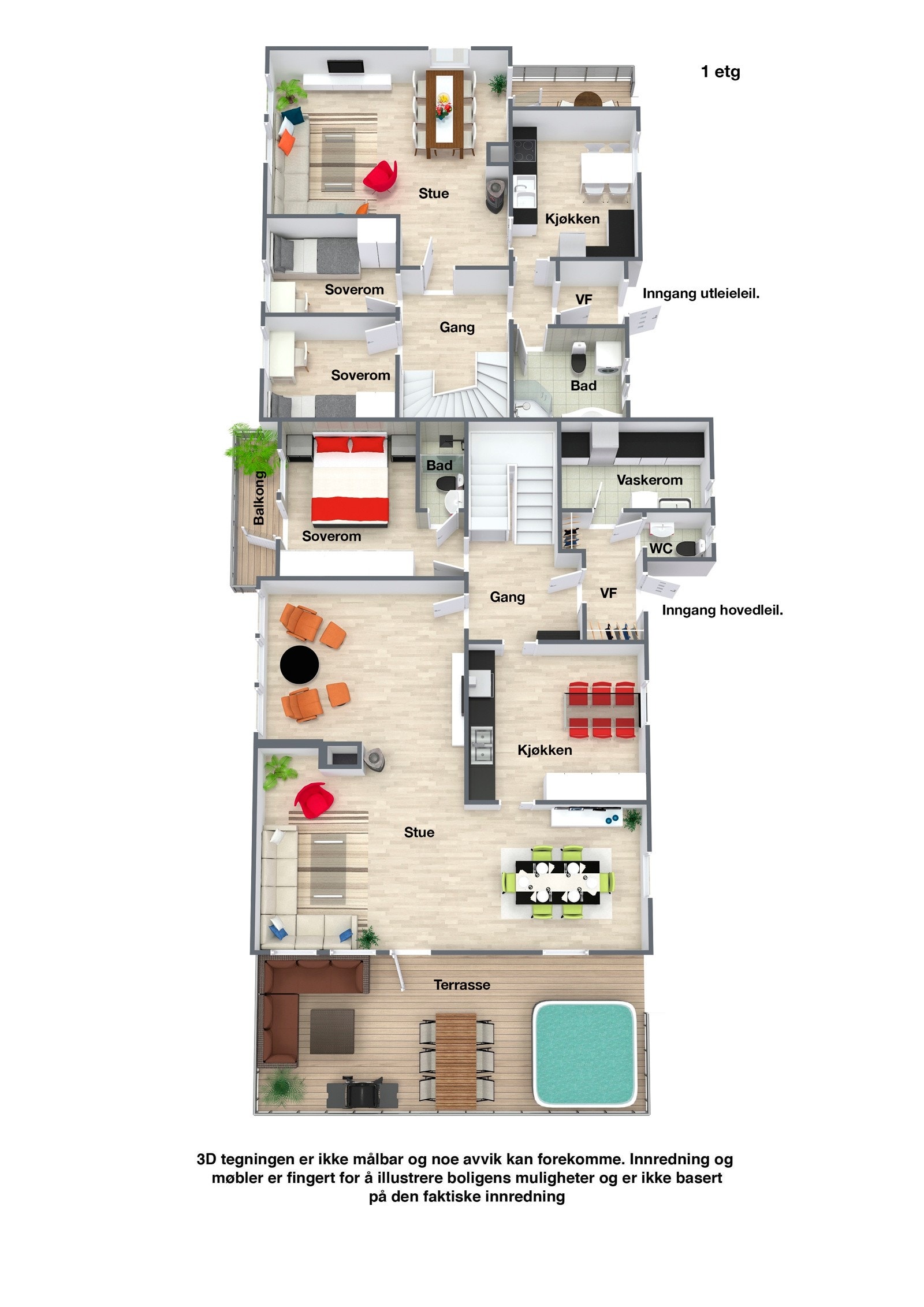 Plantegning, 1.etasje Galleribilde