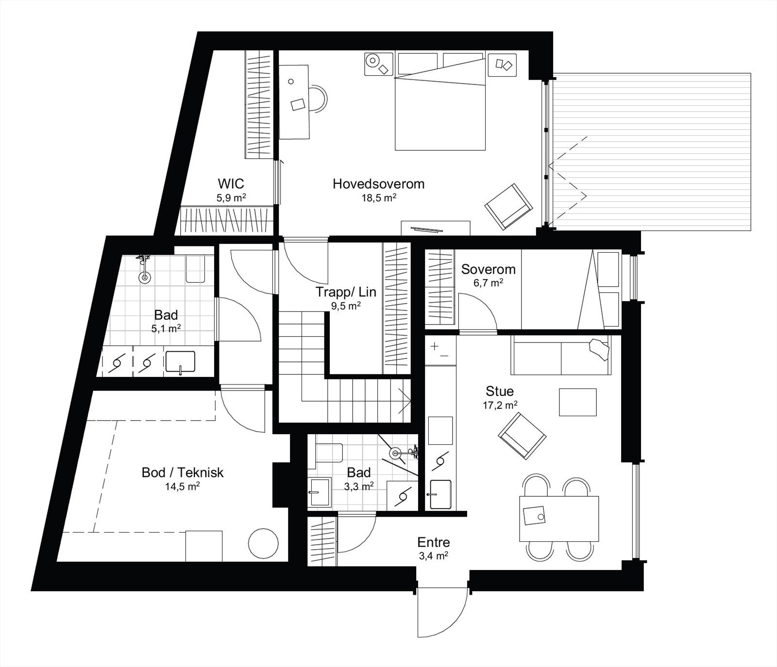 U.etg - Alternativ planløsning Galleribilde