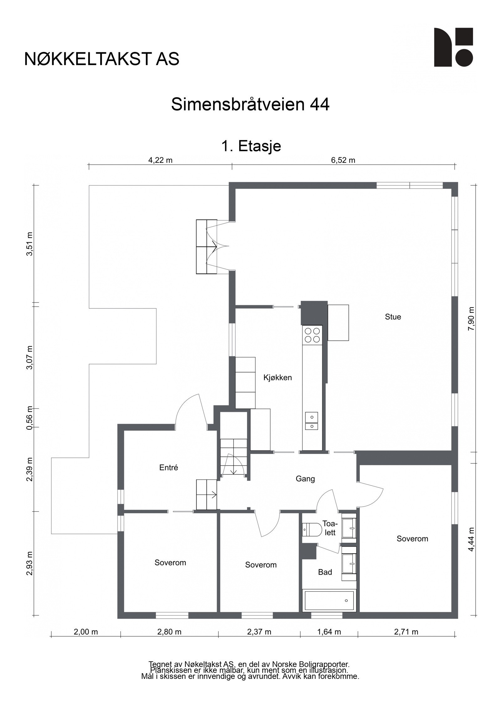 Plantegning 1. etasje Galleribilde