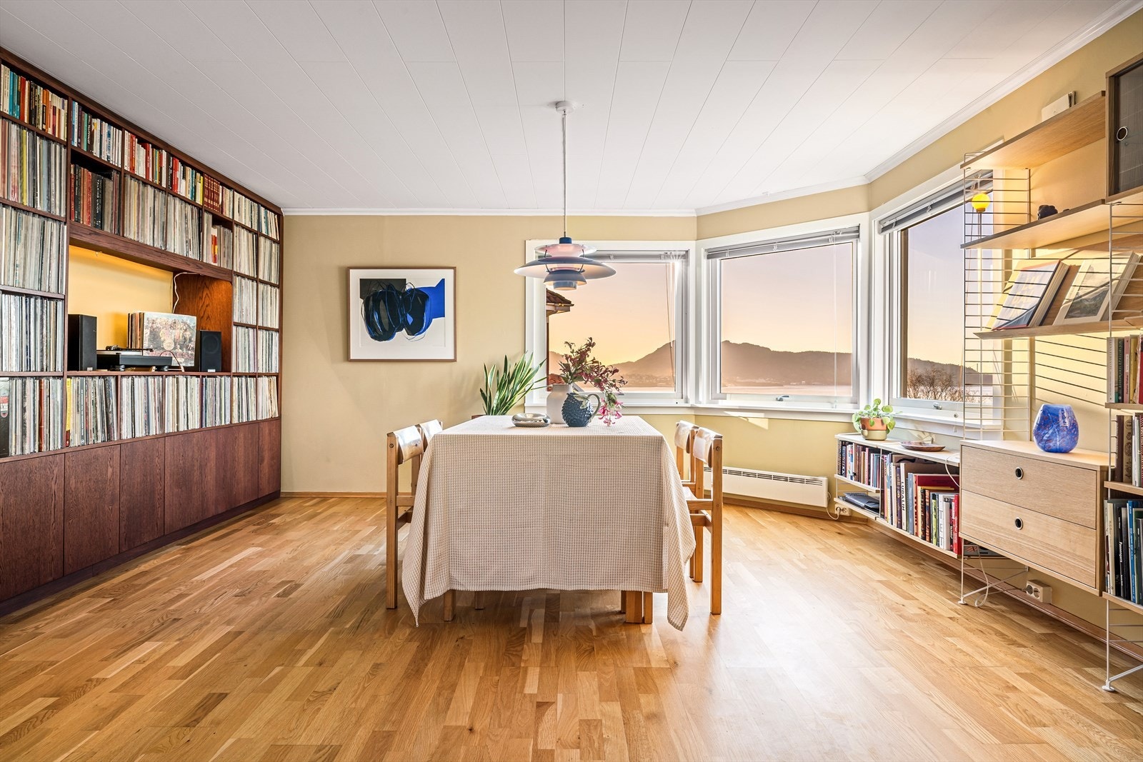 Fra stuevinduet er det fantastisk utsikt mot flott natur,fjord og fjell. Galleribilde