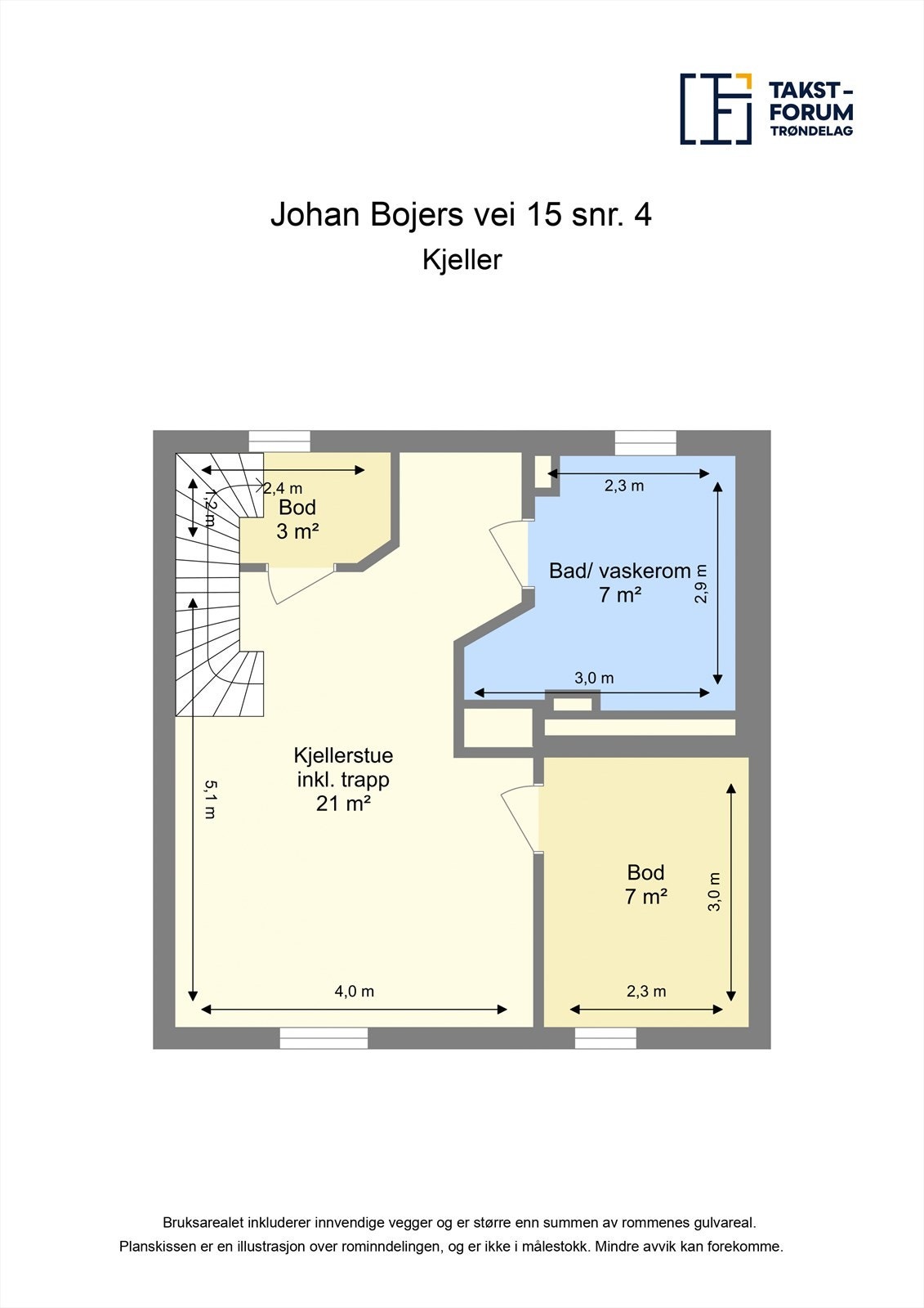 Planskisse - kjeller. Galleribilde