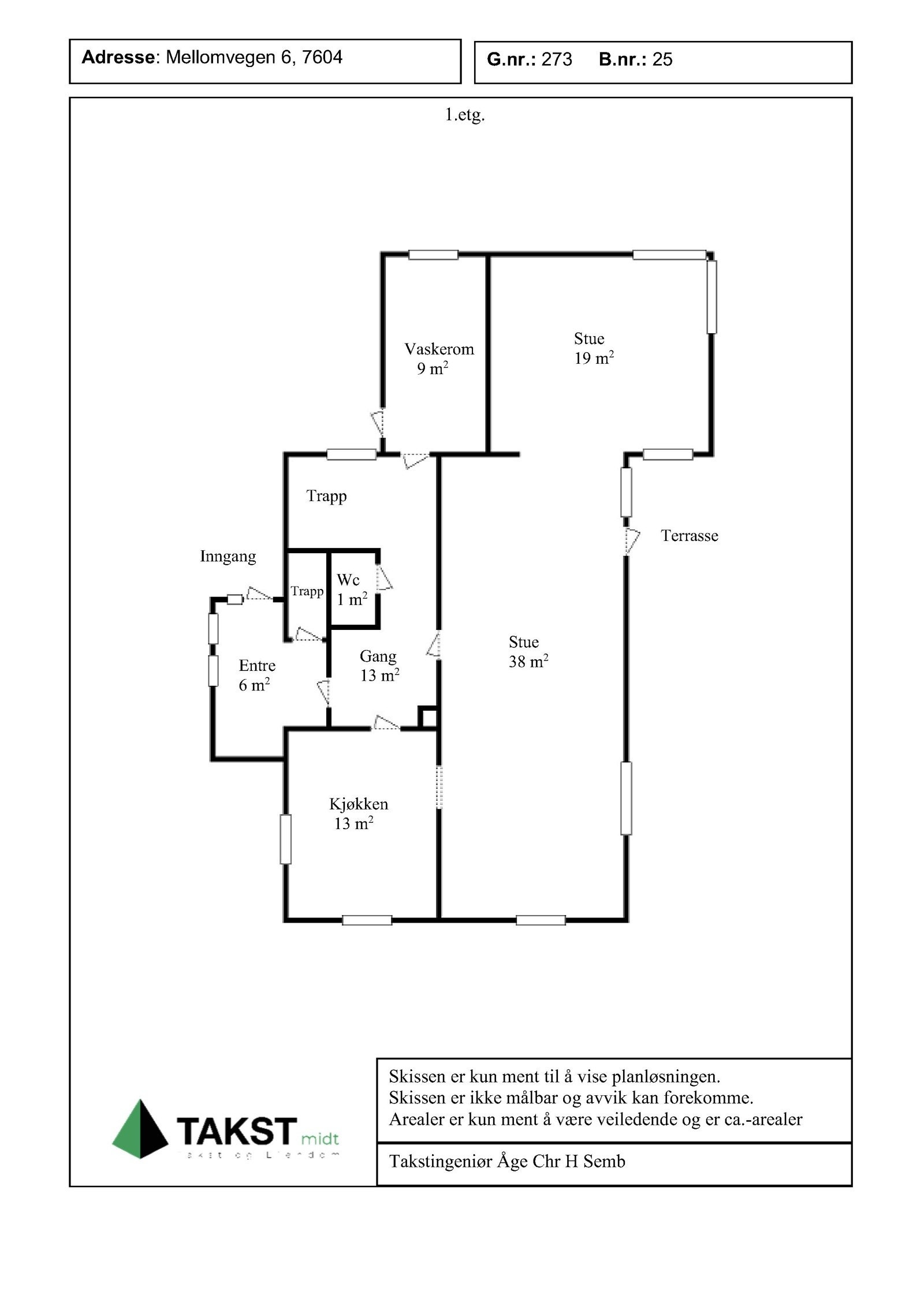 Planskisse 1.etg Galleribilde