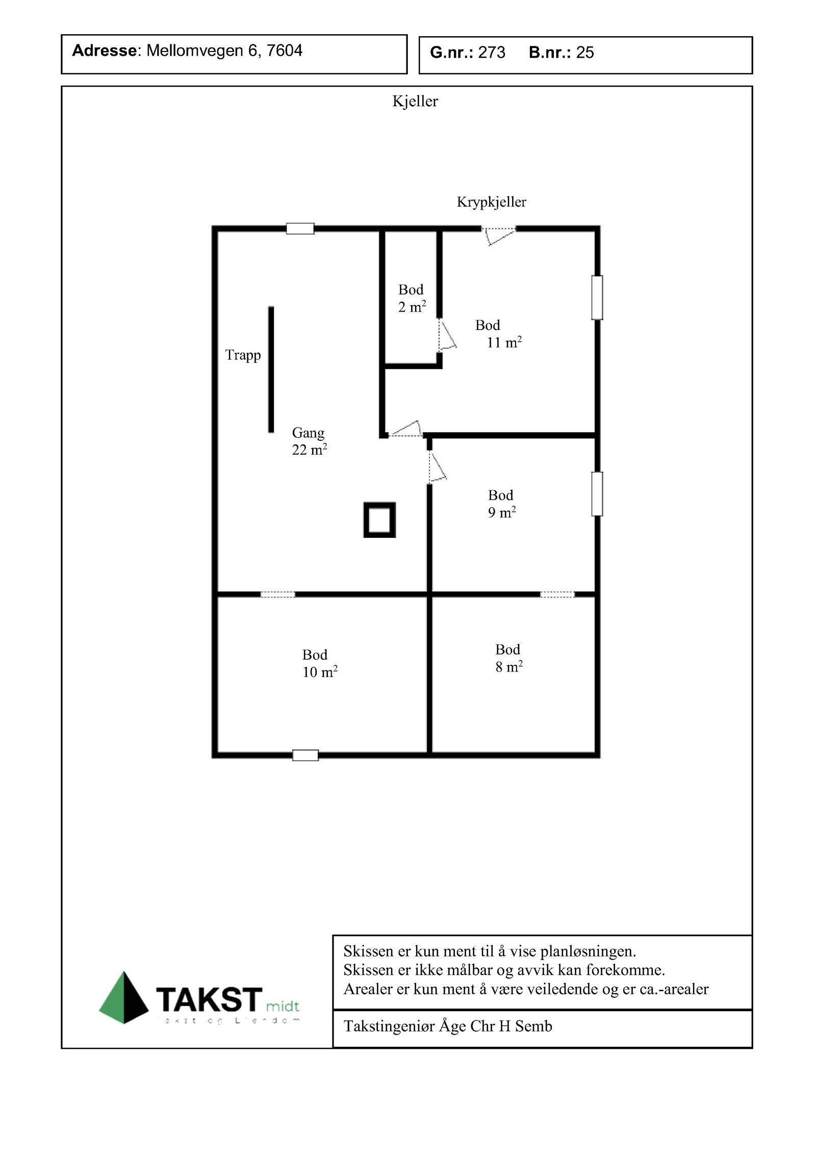 Planskisse kjeller Galleribilde