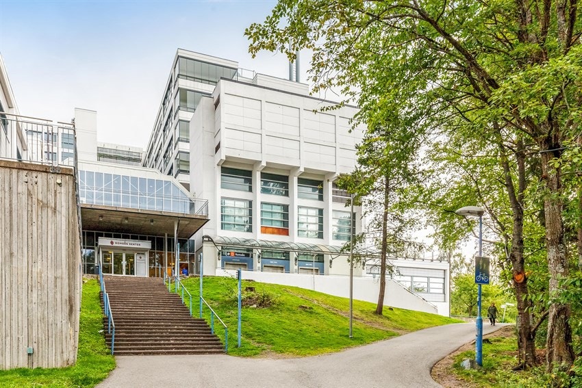 Romsås Senter. Her finner man legesenter, tannlege, svømmehall, butikker og t-bane mm. Galleribilde