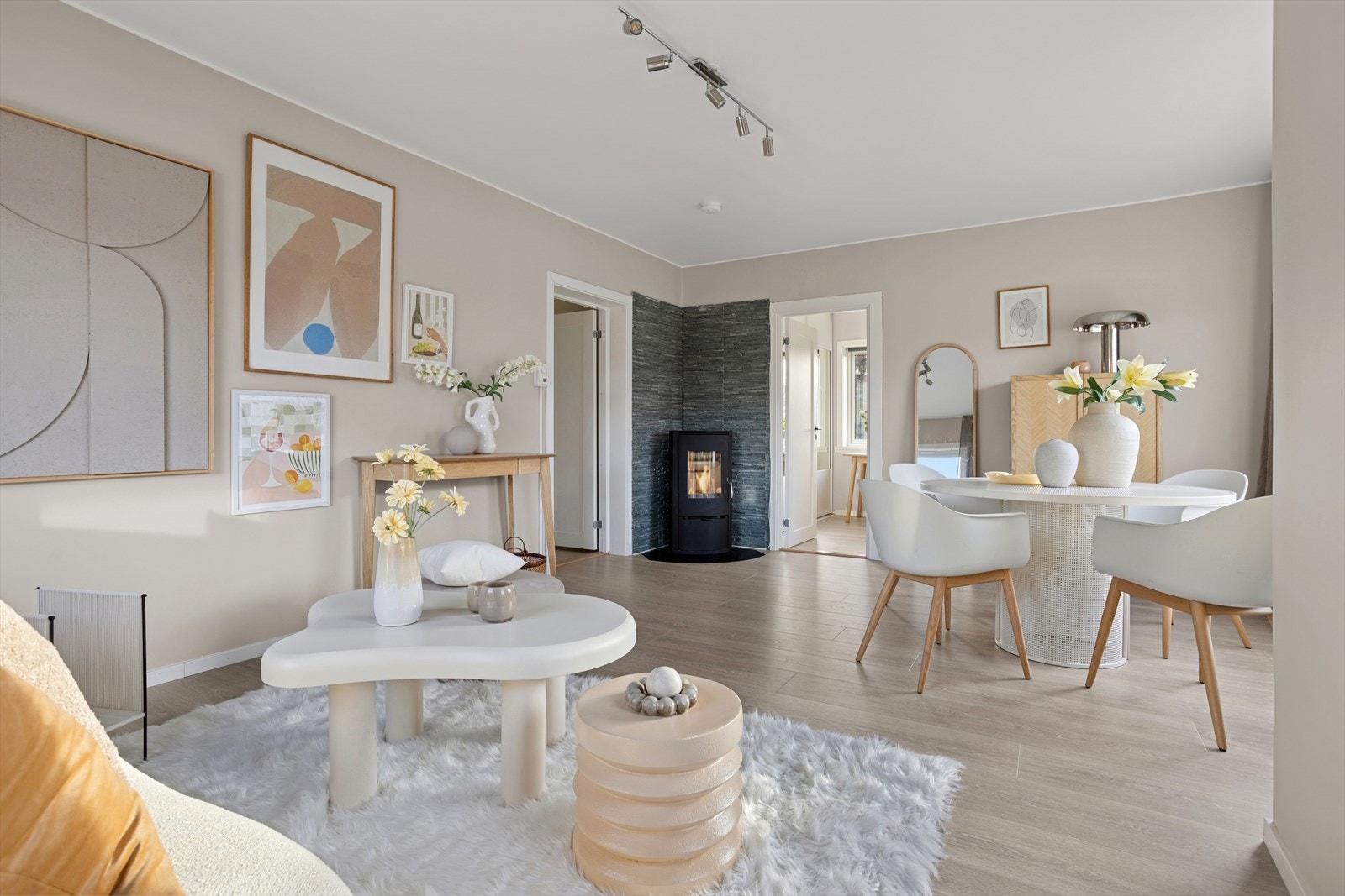 Peis i stue som varmer godt på kalde dager Galleribilde