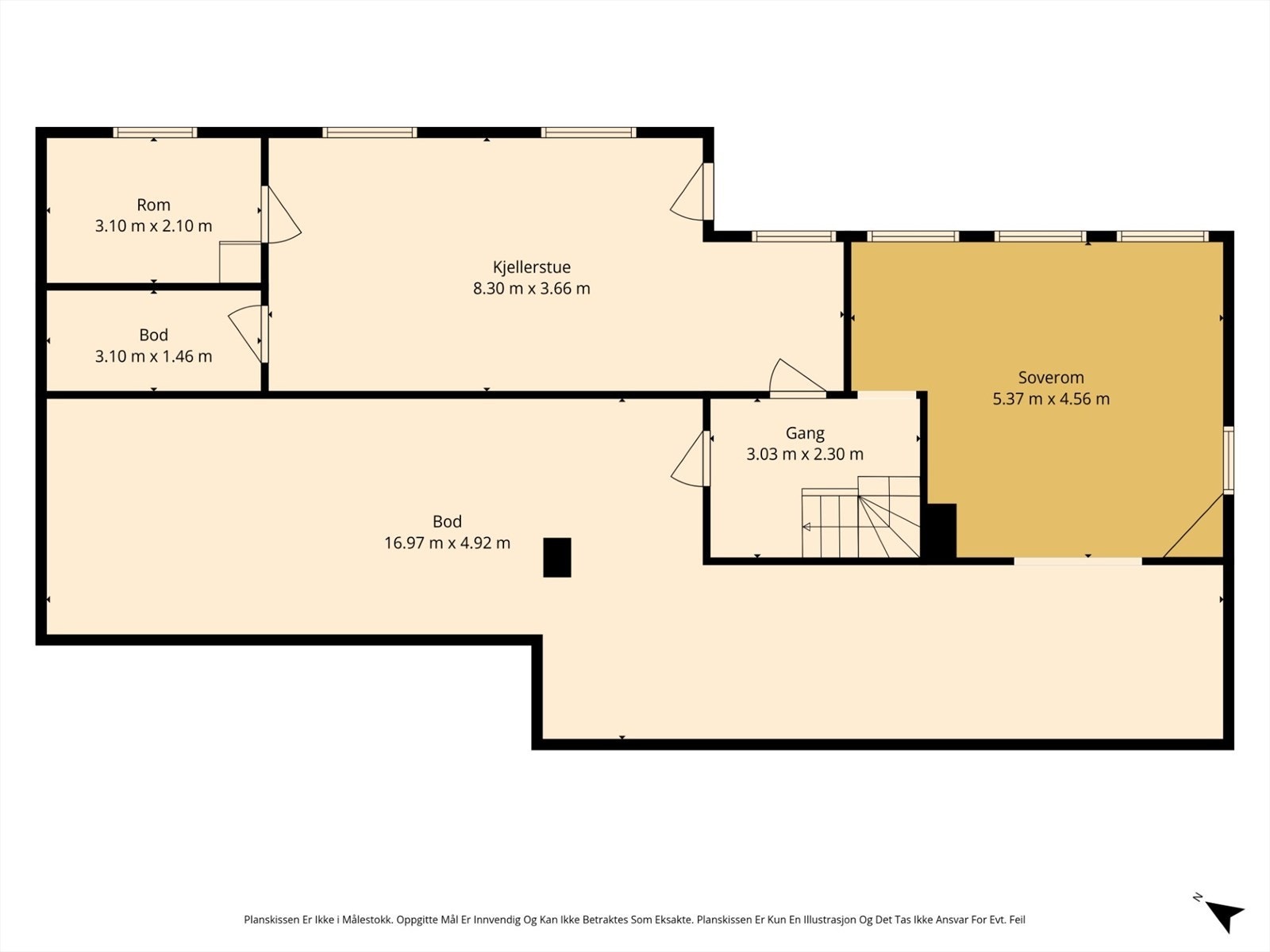 Plantegning kjeller. Galleribilde