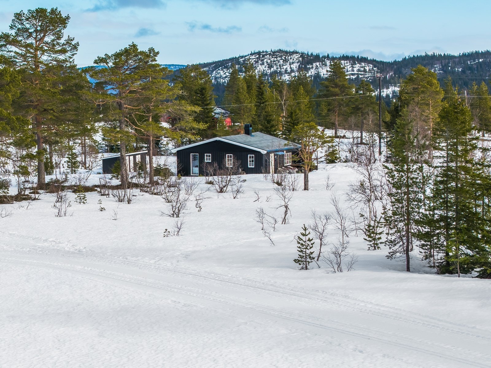 Skiløypene passerer rett vest for hytta Galleribilde