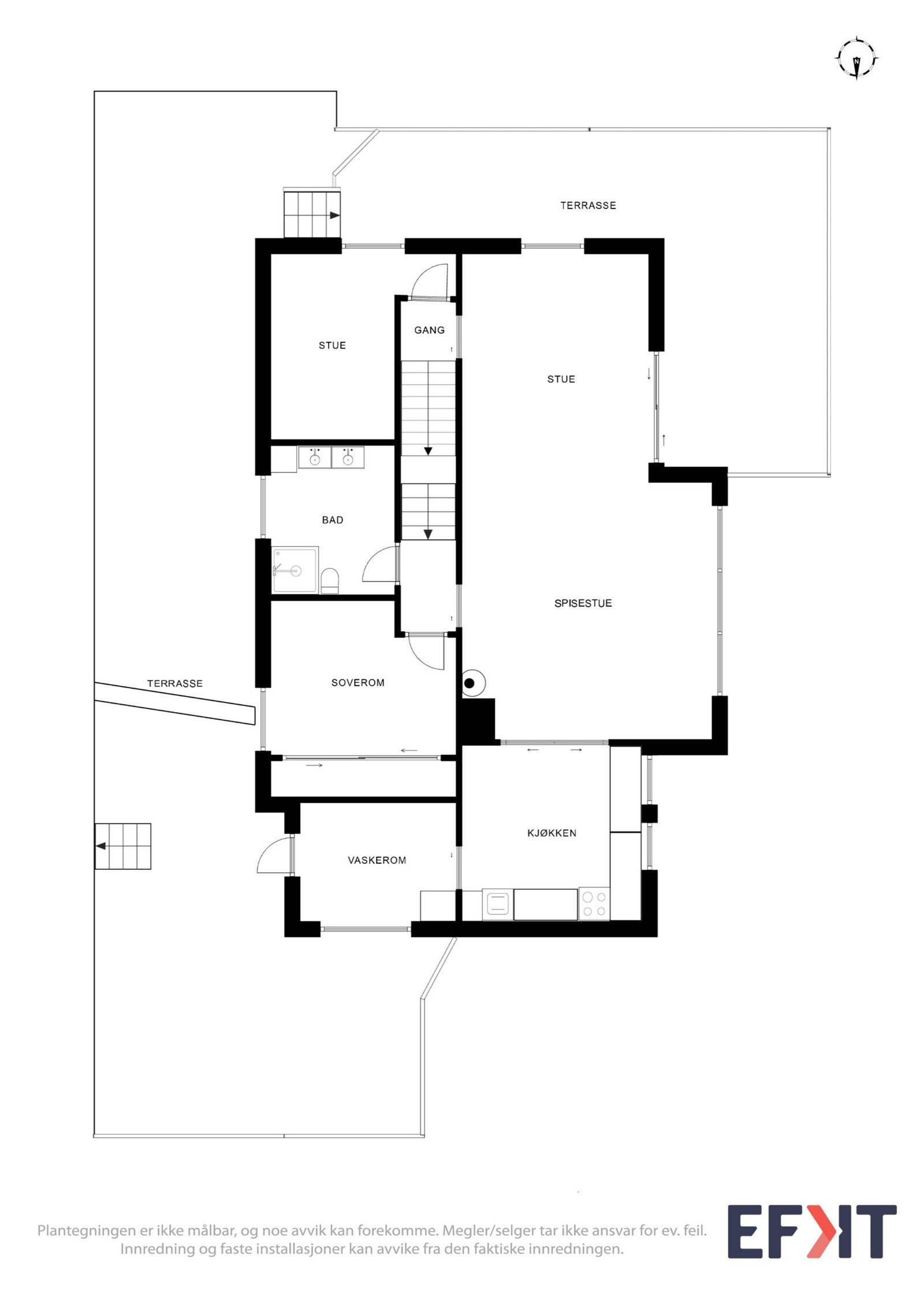 Plantegning 1. etasje. Hovedetasjen. Galleribilde