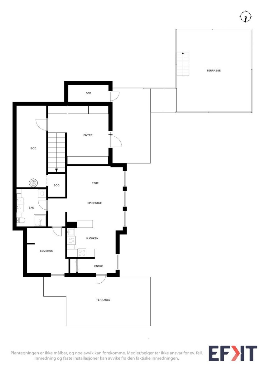 Plantegning underetasjen med utleiedel Galleribilde