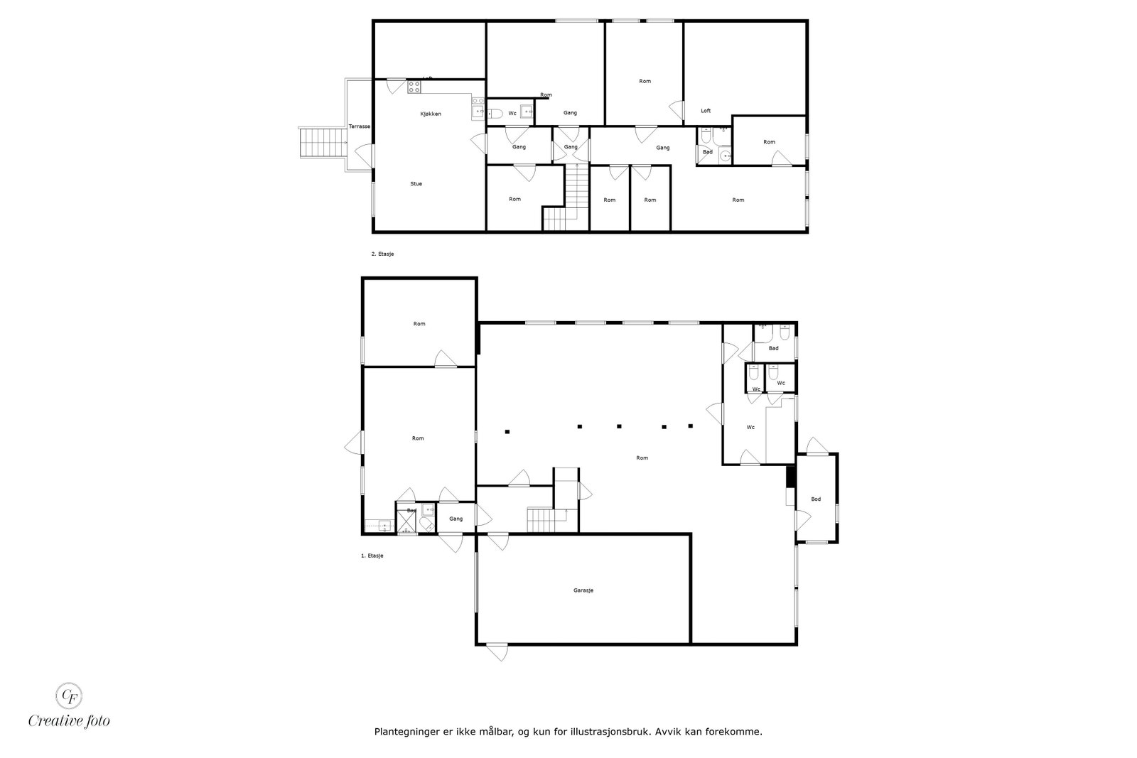 Oversikt over 1. og 2. etasje Galleribilde