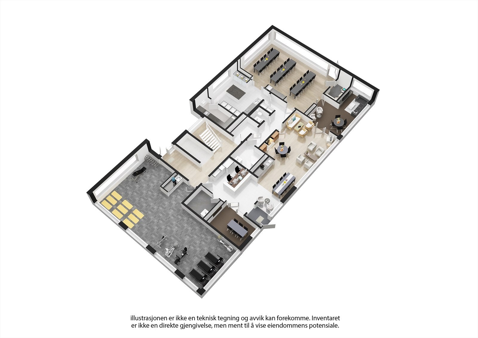 Hus 1: Felleslokale m/treningsrom, serviceområde mv. Galleribilde