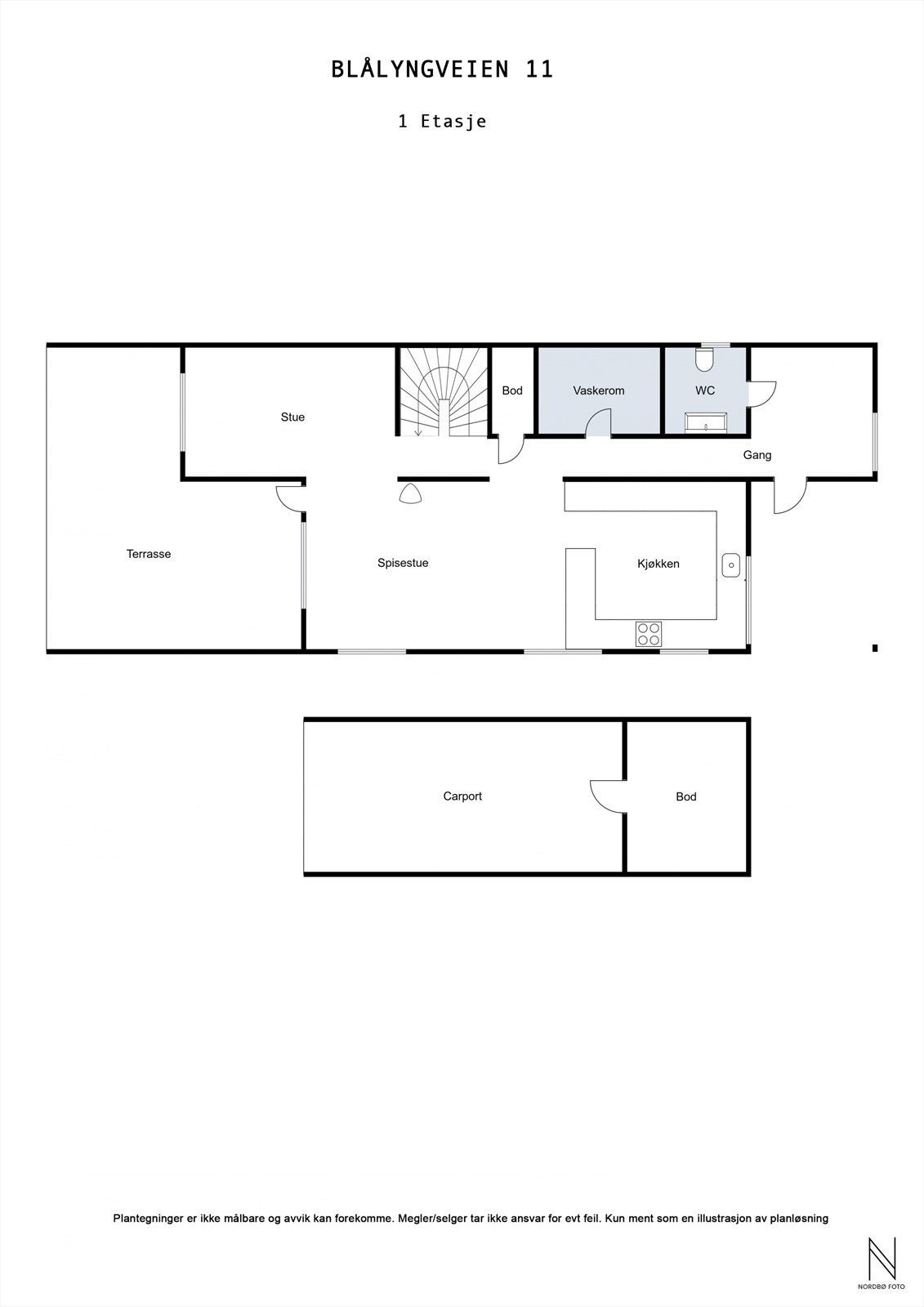 Plantegning 1. etasje Galleribilde