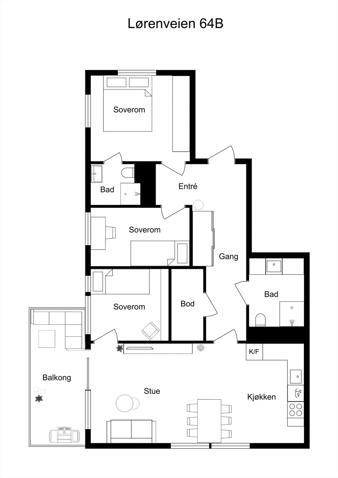 Møblert plantegning Galleribilde
