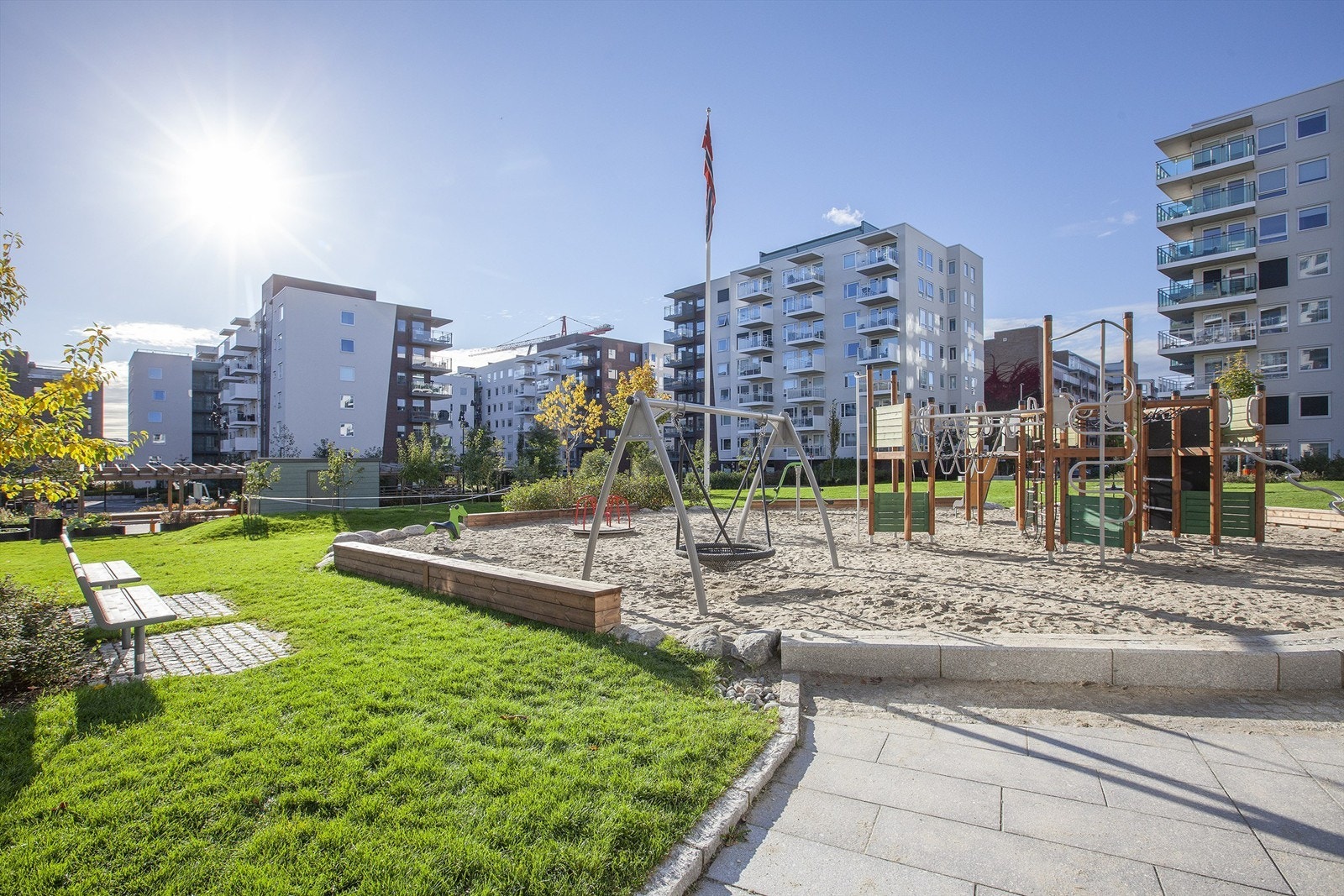 Leiligheten har en meget attraktiv beliggenhet i det populære boligprosjektet Gartnerkvartalet på Løren i bydel Grünerløkka Galleribilde