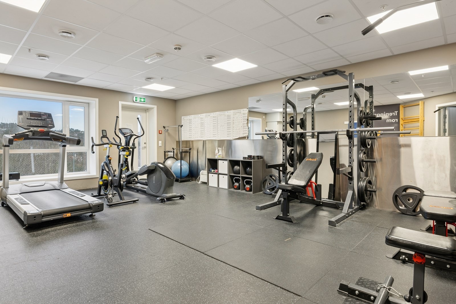 Borettslaget har treningsrom som beboerne kan benytte. Galleribilde