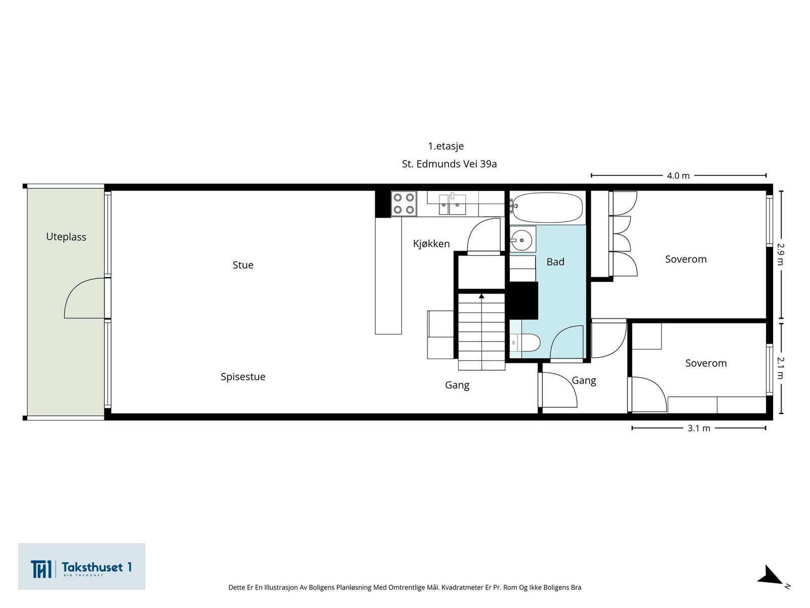 Plantegning 1. etasje Galleribilde