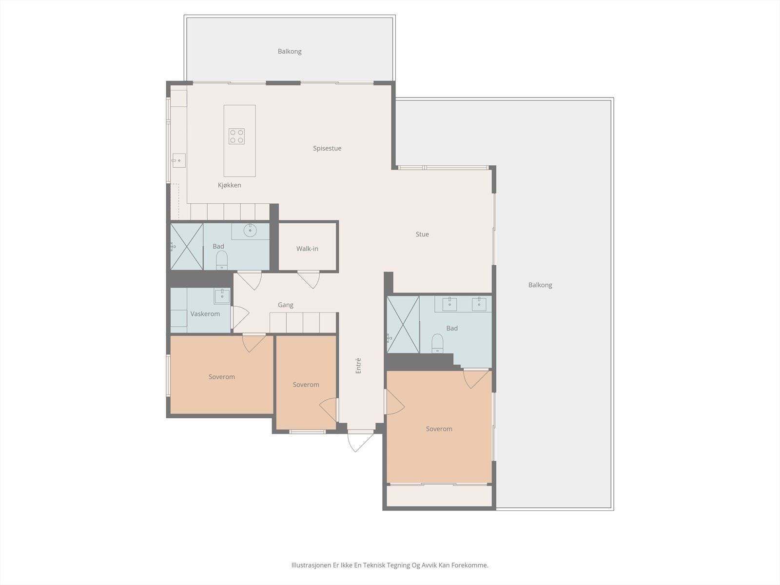 Plantegning, leilighet. Galleribilde